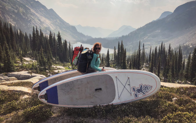 Carrying inflated paddleboard